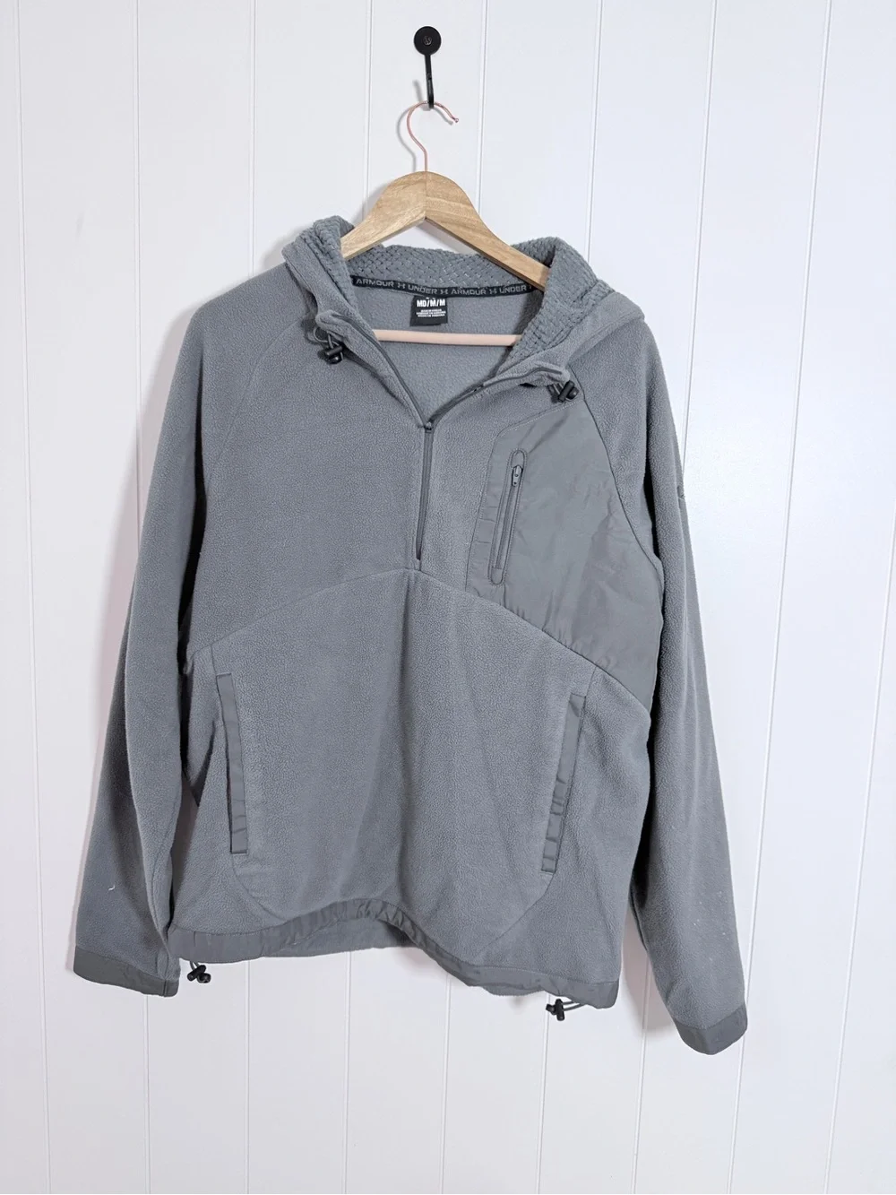 Under Armour Men's Gray Hooded Performance Fleece Pullover